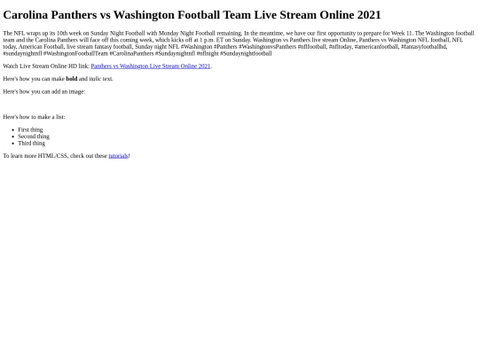PanthersvsWashington screenshot
