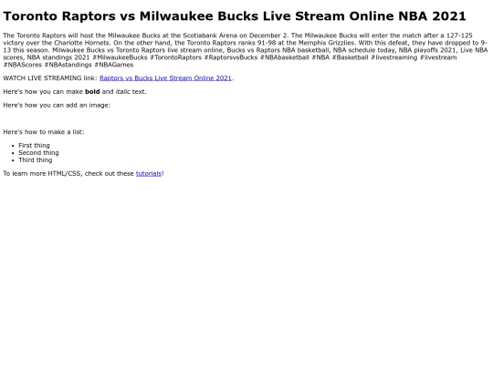 RaptorsvsBucks screenshot