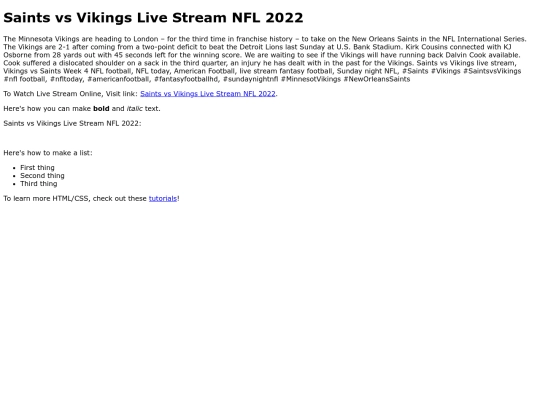 SaintsvsVikingsLiveStreamNFL2022 screenshot