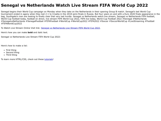 SenegalvsNetherlandsWatchLiveStreamFIFAWorldCup2022 screenshot