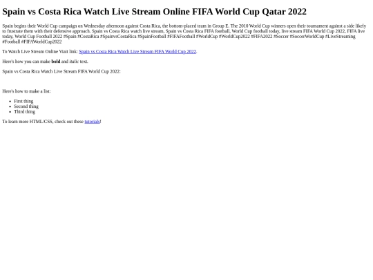 SpainvsCostaRicaWatchLiveStreamFIFAWorldCup2022 screenshot