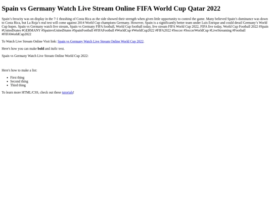 SpainvsGermanyWatchLiveStreamOnlineWorldCup2022 screenshot