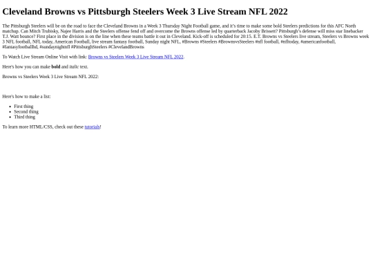 SteelersvsBrowns screenshot