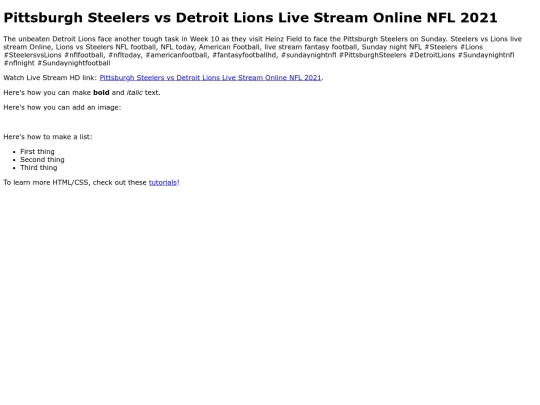 SteelersvsLions screenshot