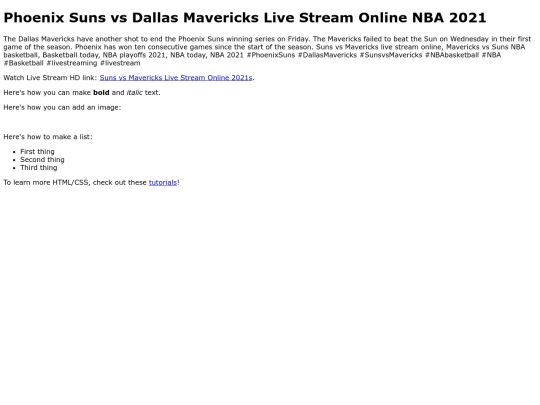SunsvsMavericks screenshot