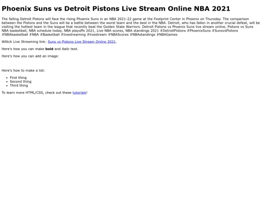 SunsvsPistons screenshot