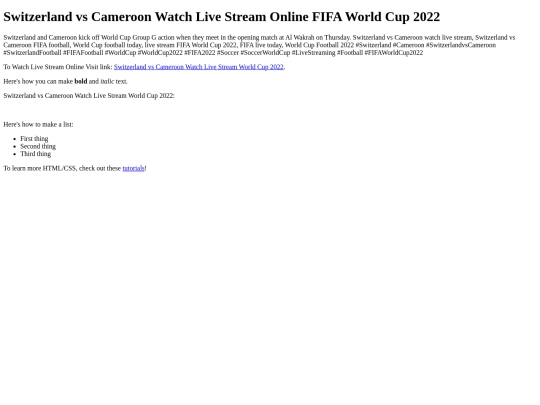 SwitzerlandvsCameroonWatchLiveStreamWorldCup2022 screenshot