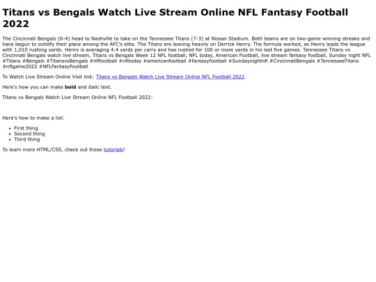TitansvsBengalsWatchLiveStreamOnlineNFLFantasyFootball2022 screenshot
