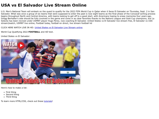 USAvsElSalvador screenshot