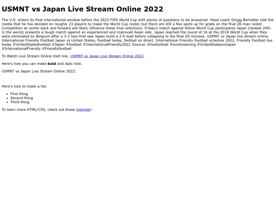 USMNTvsJapan screenshot