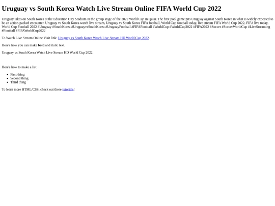 UruguayvsSouthKoreaWatchLiveStreamHDWorldCup2022 screenshot