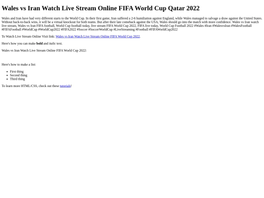 WalesvsIranWatchLiveStreamOnlineFIFAWorldCup2022 screenshot