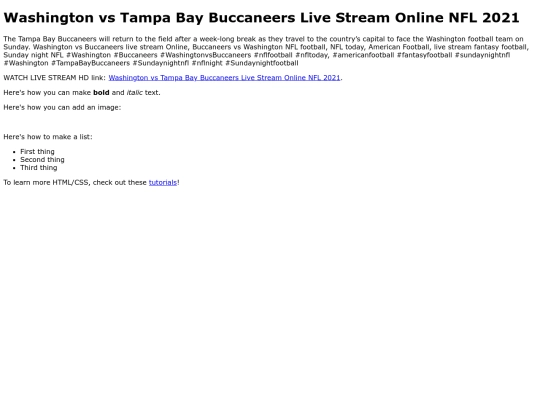 WashingtonvsBuccaneers screenshot
