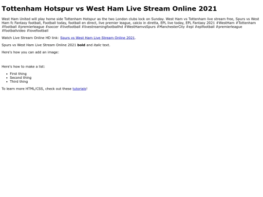 WestHamvsTottenham screenshot