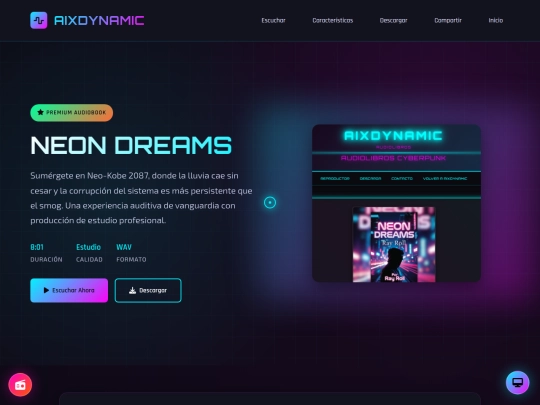 audiobook-neon-dreams screenshot
