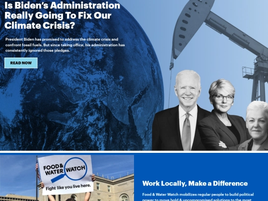 nonProfit-page/FoodWaterWatch screenshot