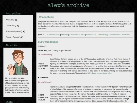 pages/characters screenshot