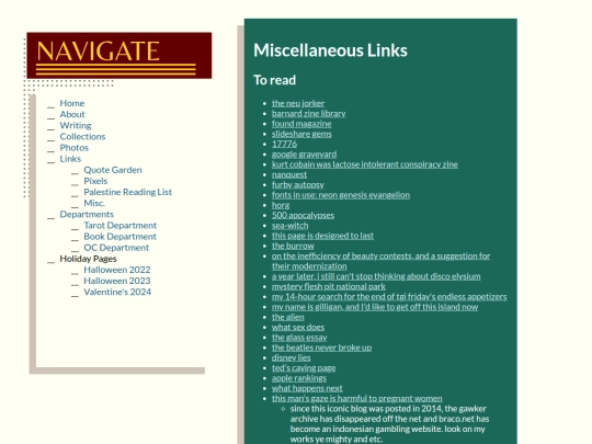 links screenshot