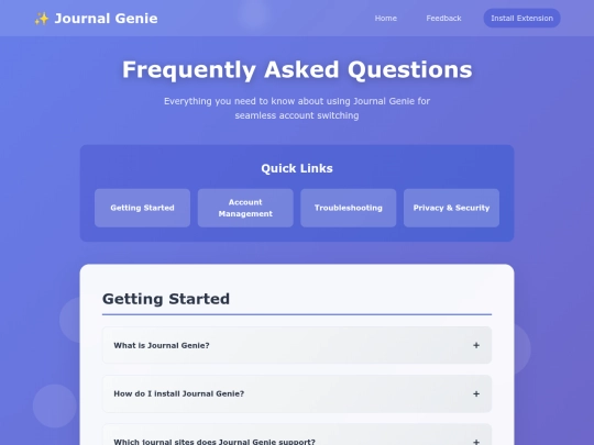 journal_genie_faq screenshot