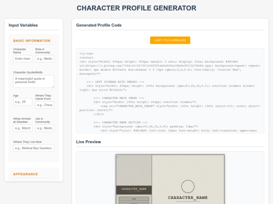 obsidian-hills/character_generator screenshot