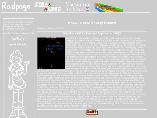 namcomuseum/galaxian screenshot