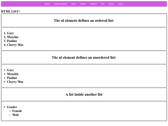 Lists screenshot
