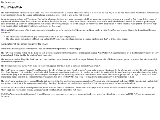 WorldWideWeb screenshot