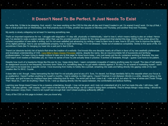 blog posts/exhausted screenshot