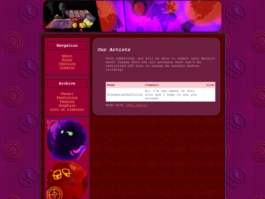 Artists screenshot