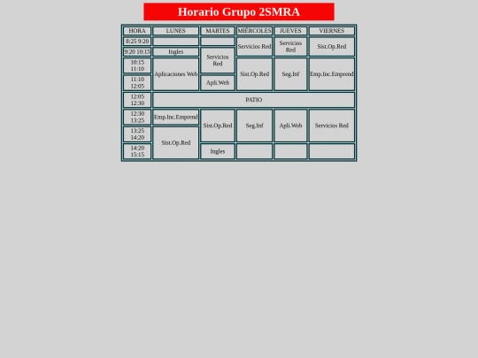 EjercicioTablas/Horiario/iniciohorario screenshot