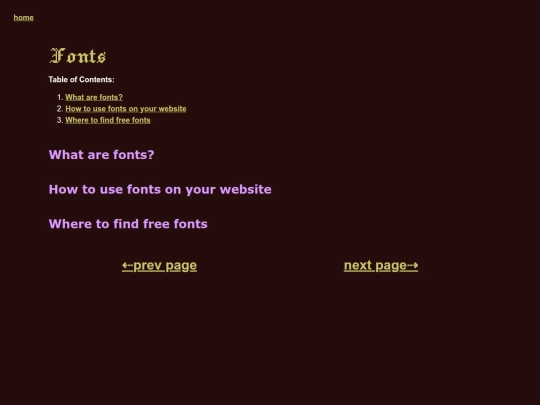 pages/css/fonts screenshot