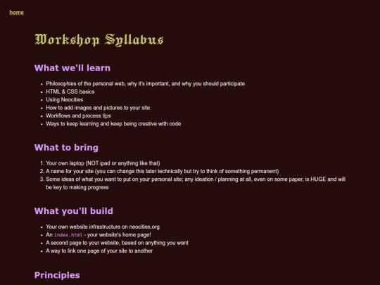 pages/intro/syllabus screenshot