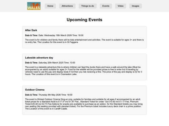 events screenshot