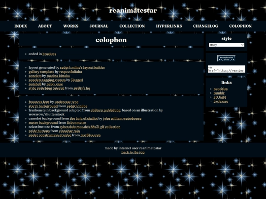 colophon screenshot