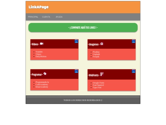 LinkAPage - css screenshot