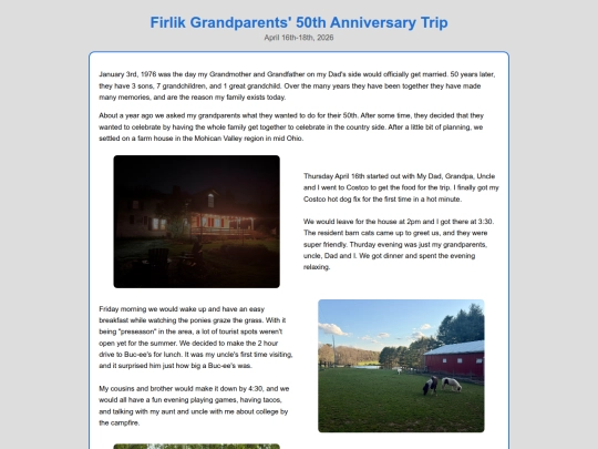 AnticsPages/fPages/FirlikAnniversaryTrip screenshot