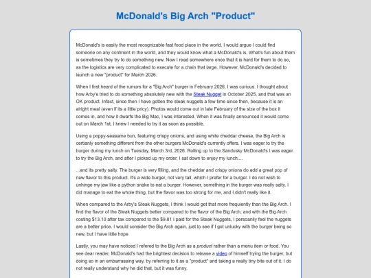 AnticsPages/mPages/McDonaldBigArch screenshot