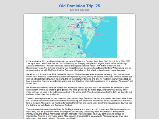 AnticsPages/oPages/OldDominionTrip screenshot