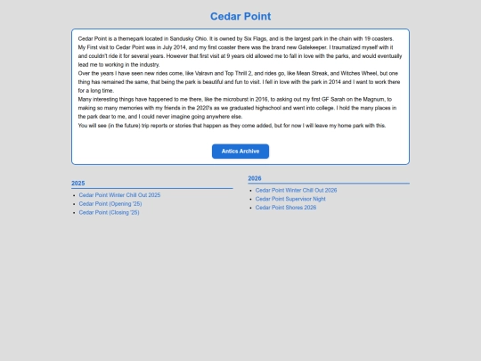 Parks/CParks/CedarPoint screenshot