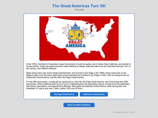 Parks/GParks/GreatAmerica50 screenshot