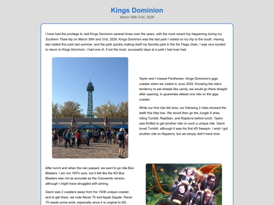 Parks/KParks/KingsDominionSpring2026 screenshot