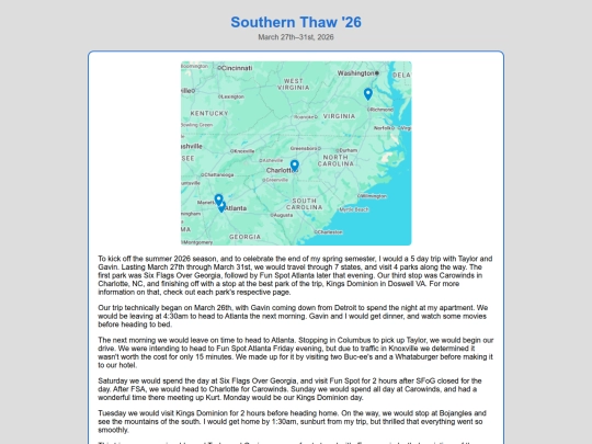 Parks/SParks/SouthernThaw2026 screenshot