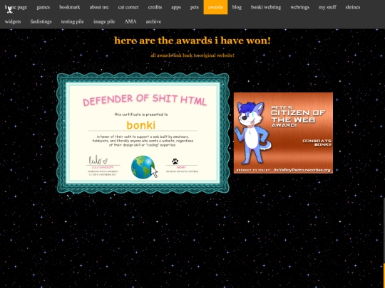 awards screenshot