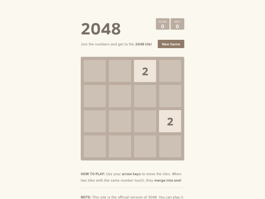 games/2048 screenshot