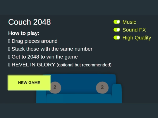 games/couch2048 screenshot