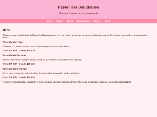 Menú screenshot