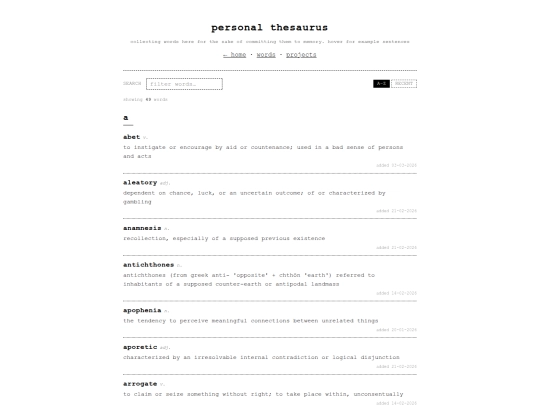 thesaurus screenshot