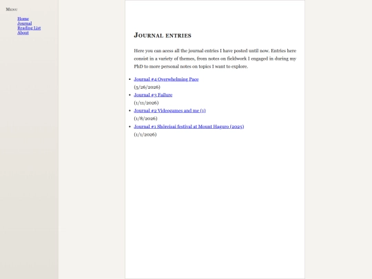 Journal screenshot