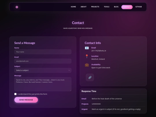 fomantic-portfolio/contact screenshot