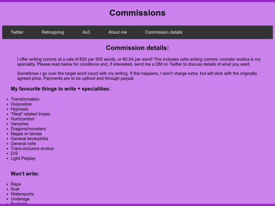 commissions screenshot